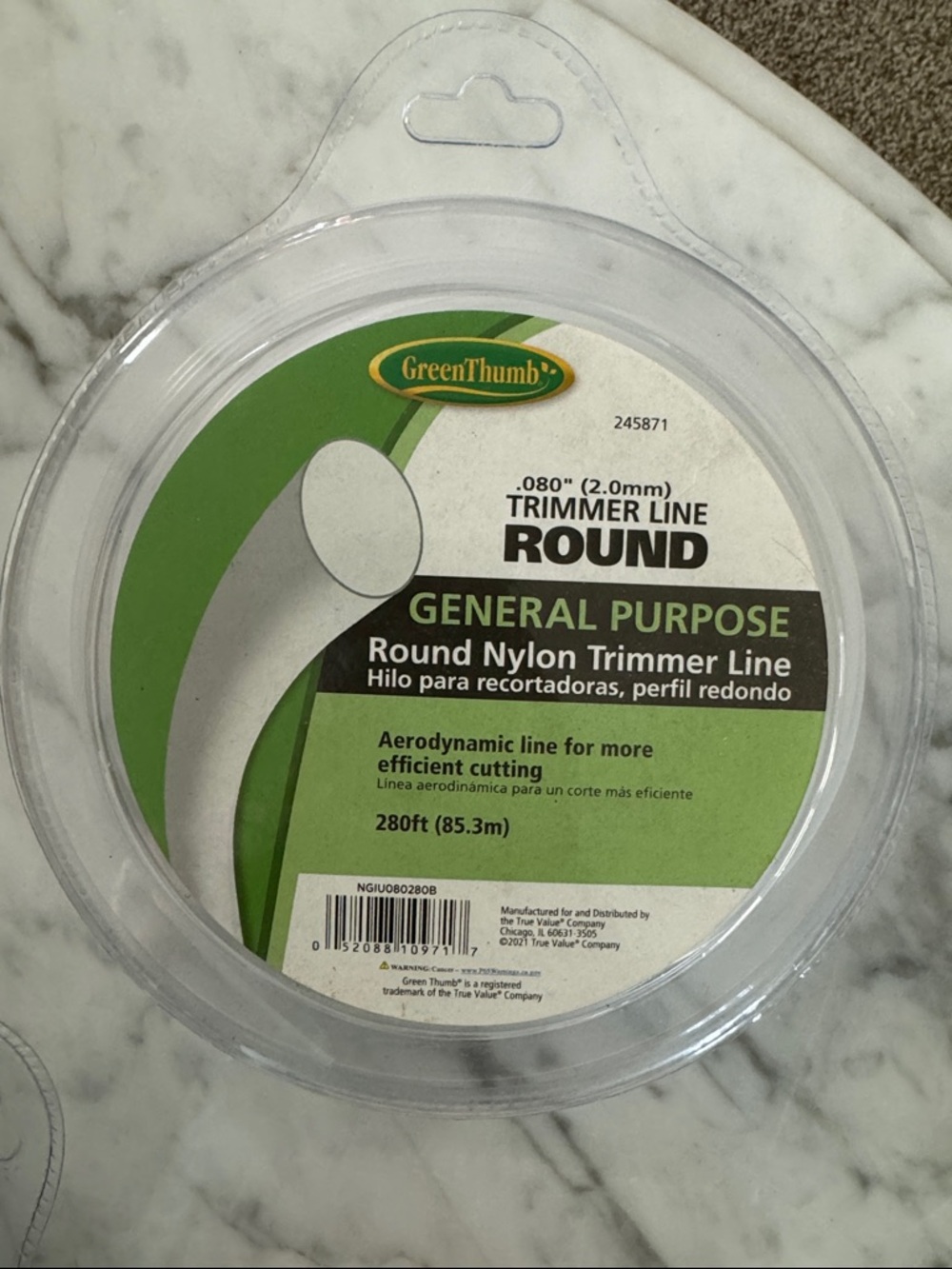 GreenThumb Round Nylon Trimmer Line - 280 ft